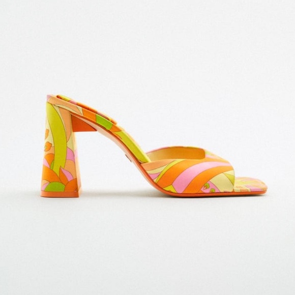 ZARA Printed Heeled Sandals BNWT - Picture 3 of 6